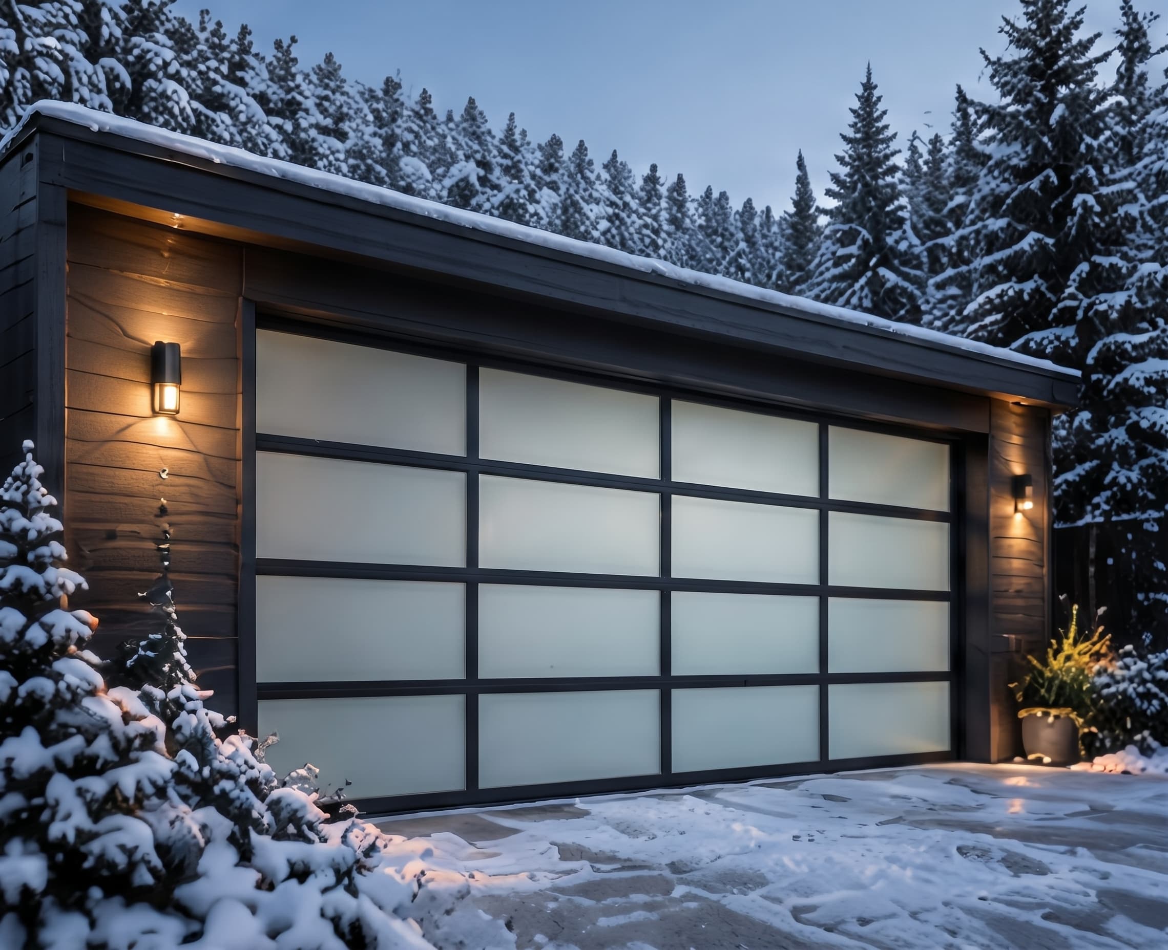 Clearview Frost garage door in Charcoal